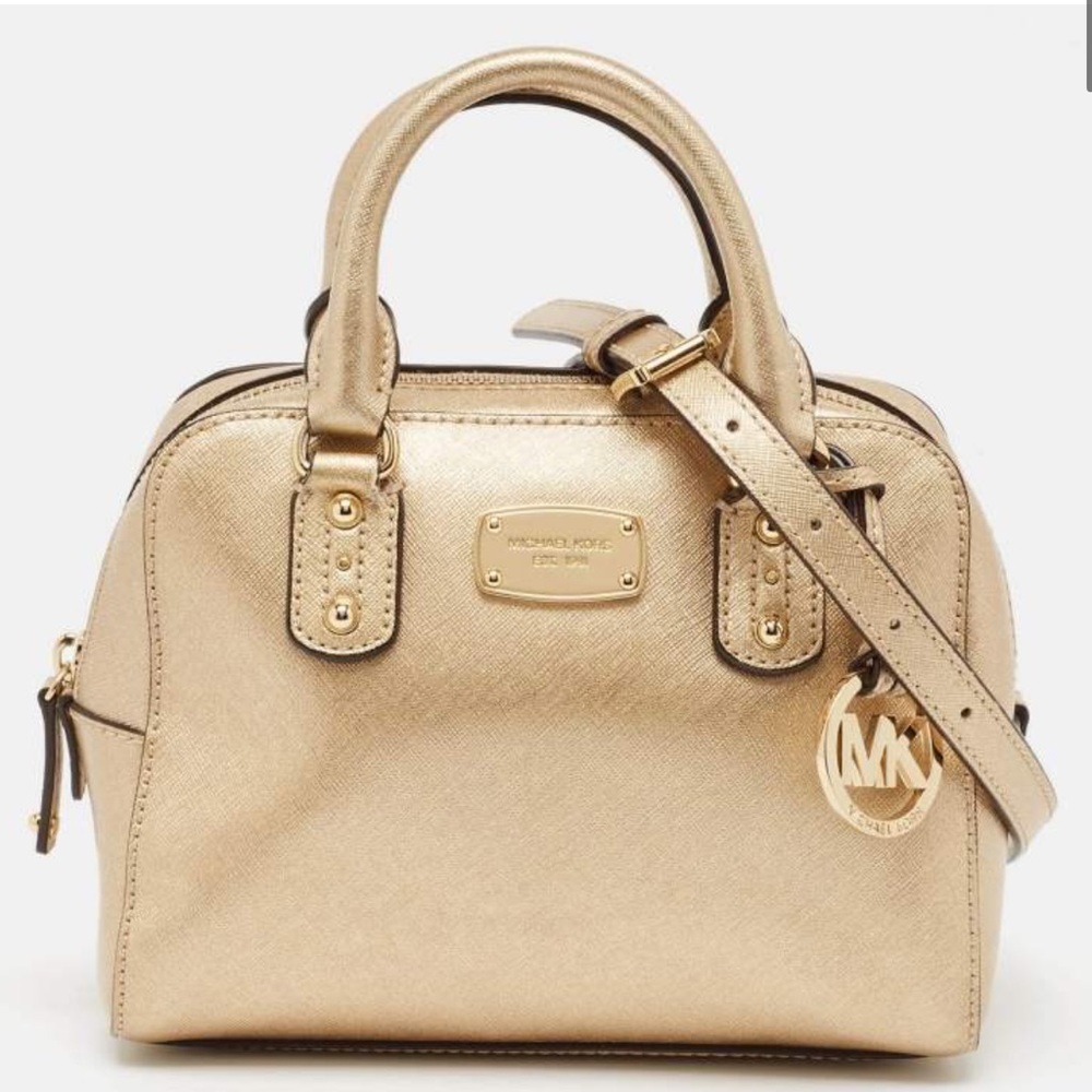 Michael Kors Gold metallic satchel bag - Picture 10 of 13